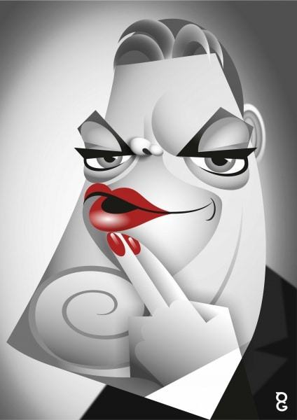 Eddie Izzard caricature