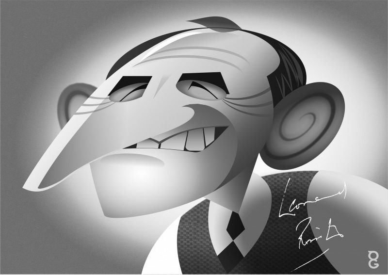 Leonard Rossiter caricature