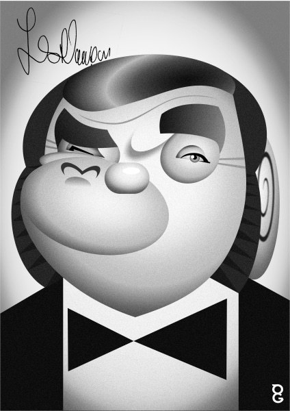 Les Dawson caricature