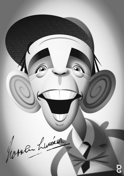 Norman Wisdom caricature