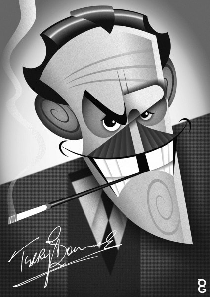 Terry Thomas caricature