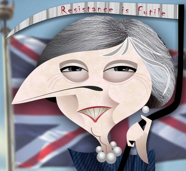 Theresa May caricature
