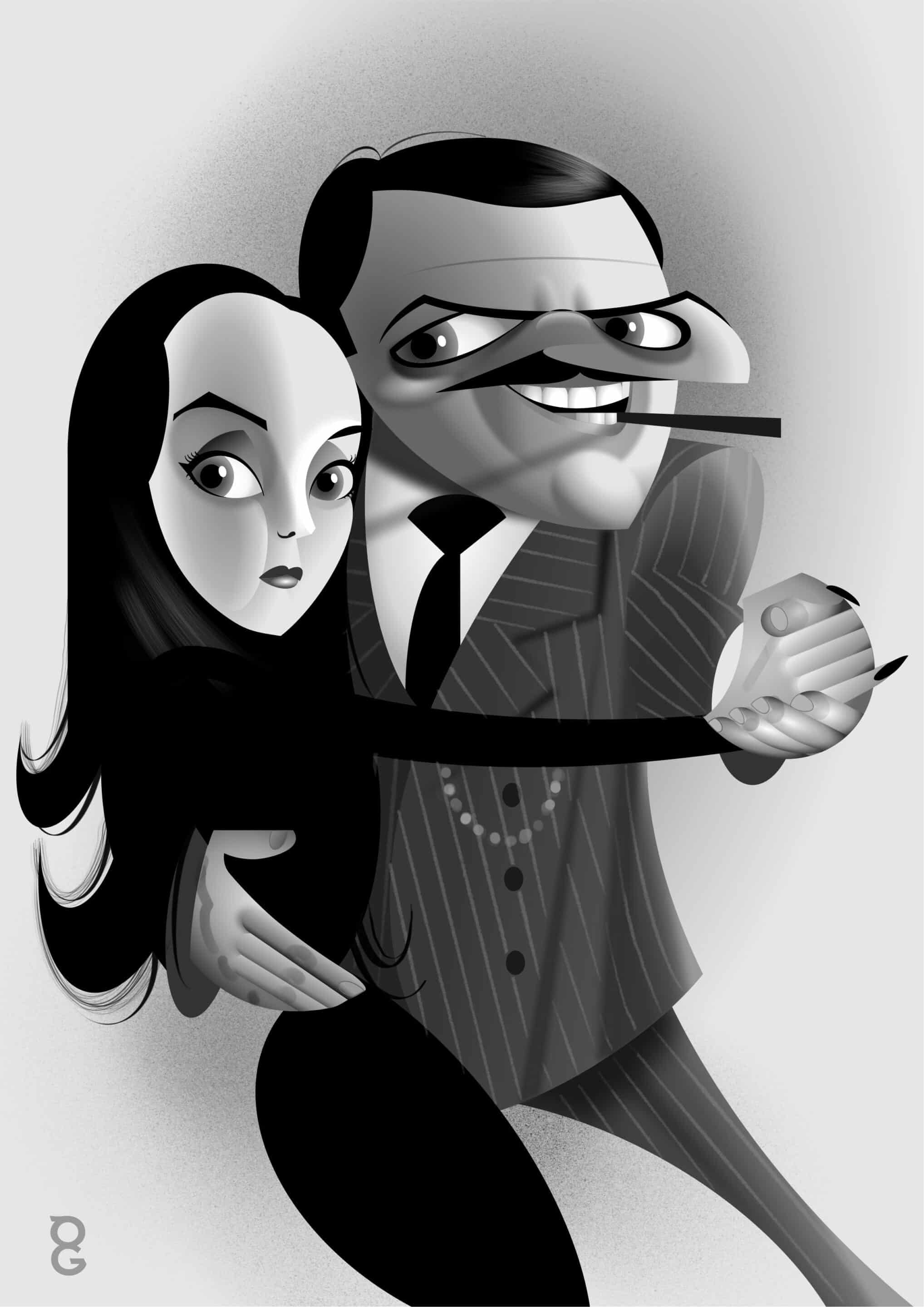 Addams Family caricature