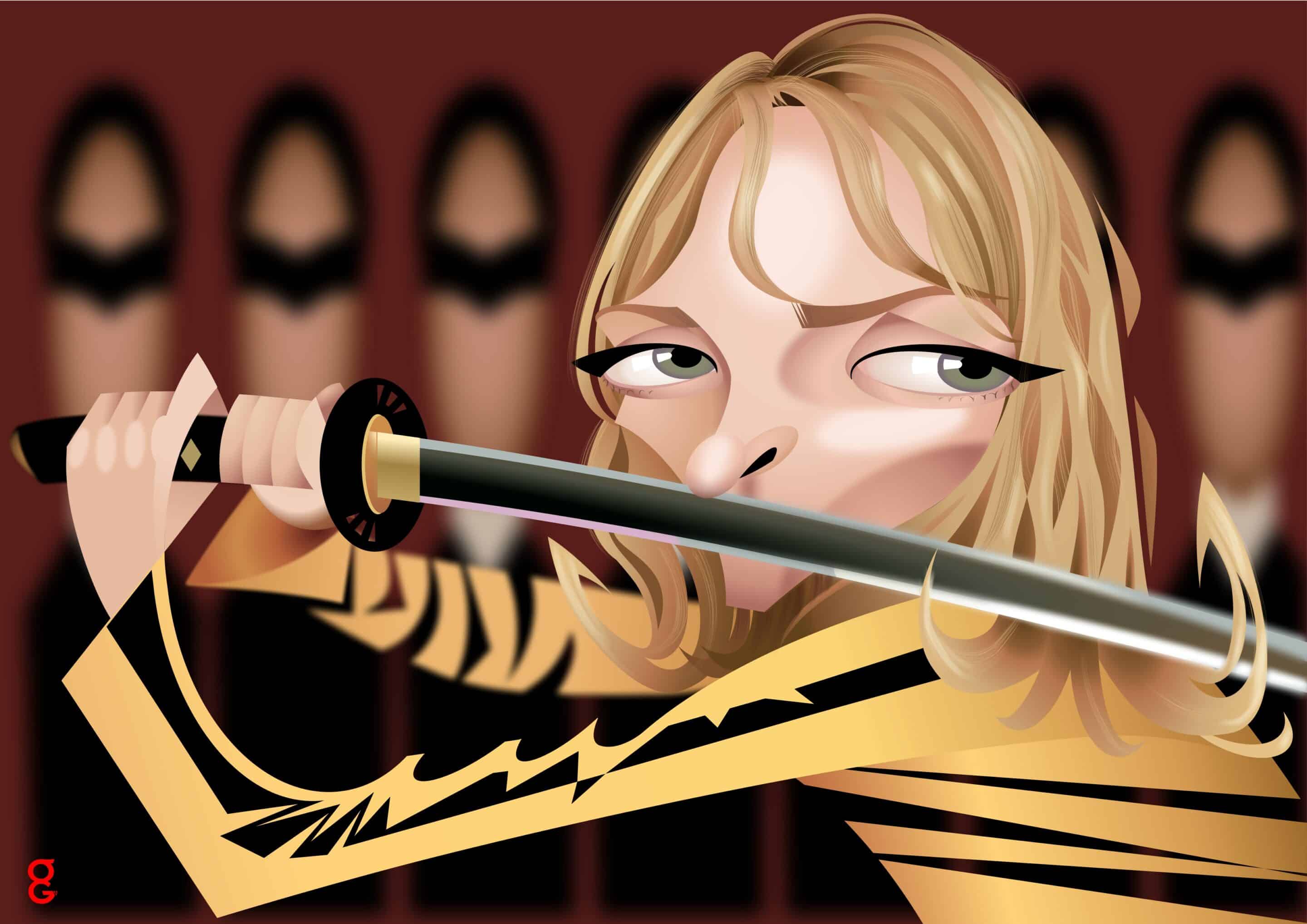 Uma Thurman caricature