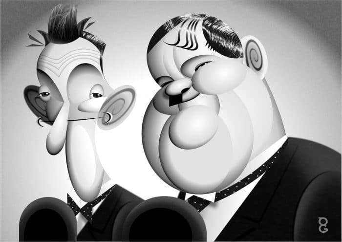 Stan & Olly caricature
