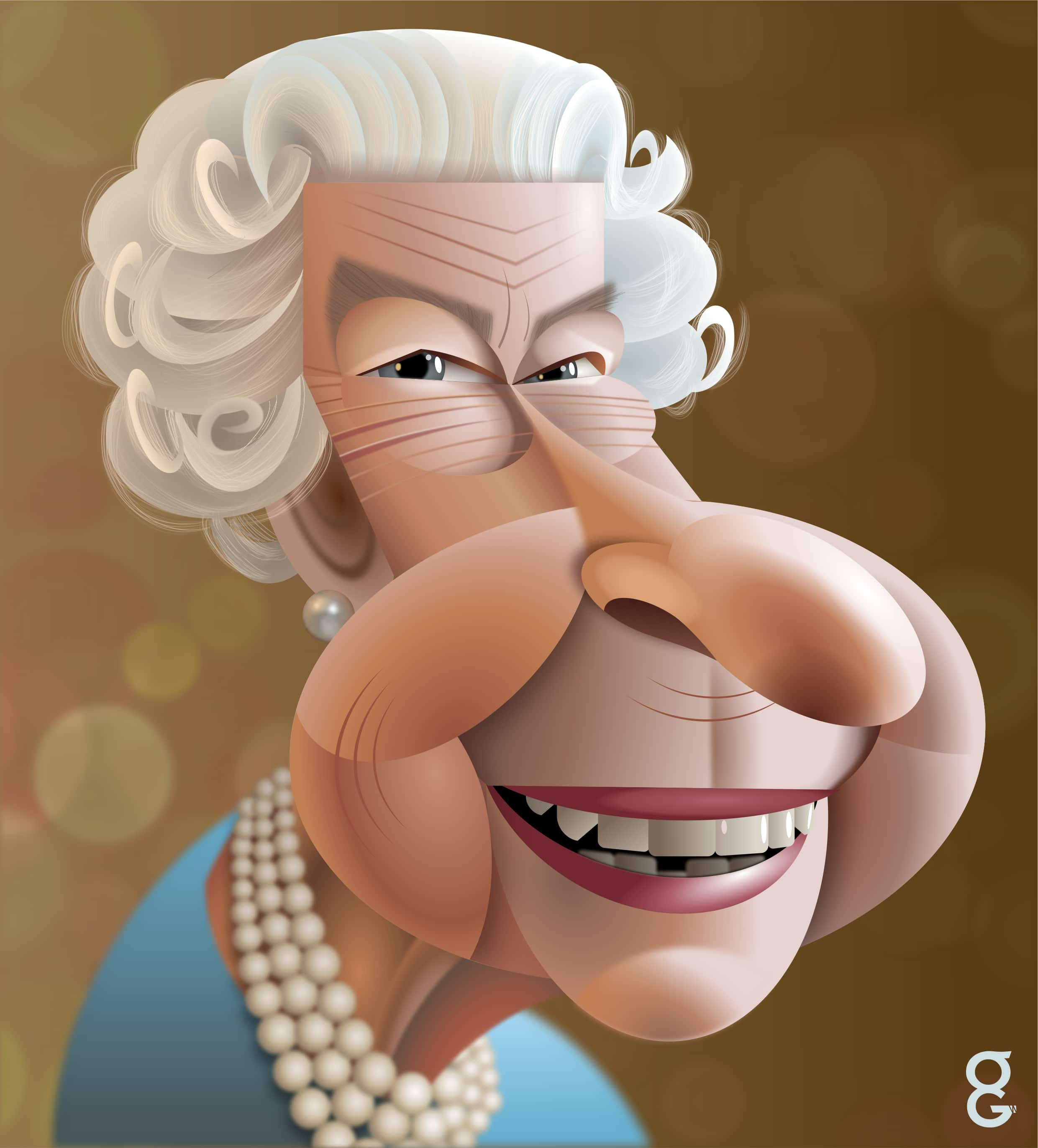 queen elizabrth caricature